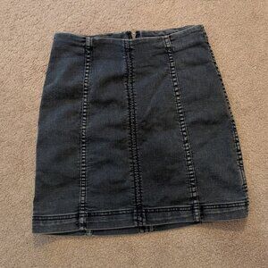 Free People Modern Femme Novelty Mini Denim Skirt, Size 2